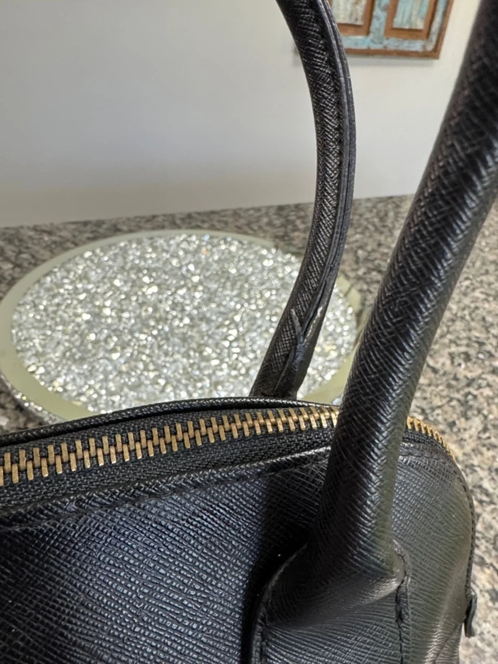 Isaac Mizrahi Black Dome Satchel Handbag